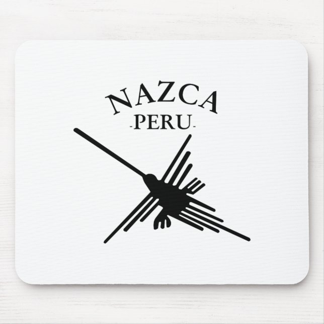 Nazca Peru Hummingbird With Curved Text Mouse Pad (Front)