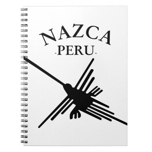 Nazca Peru Hummingbird With Curved Text Notebook