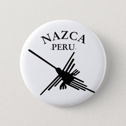 Nazca Peru Hummingbird With Curved Text Pinback Button