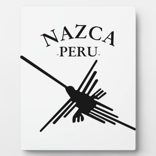 Nazca Peru Hummingbird With Curved Text Plaque