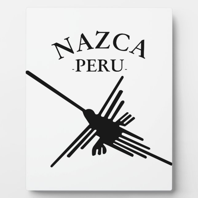 Nazca Peru Hummingbird With Curved Text Plaque (Front)