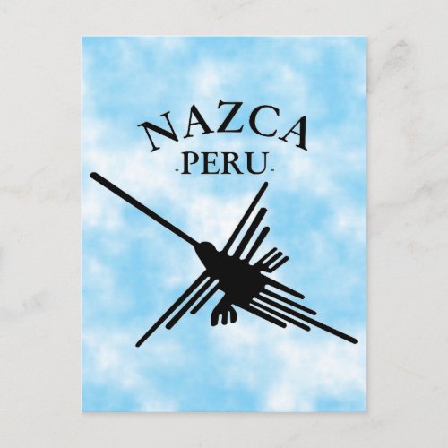 Nazca Peru Hummingbird With Curved Text Postcard