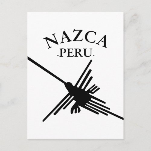 Nazca Peru Hummingbird With Curved Text Postcard