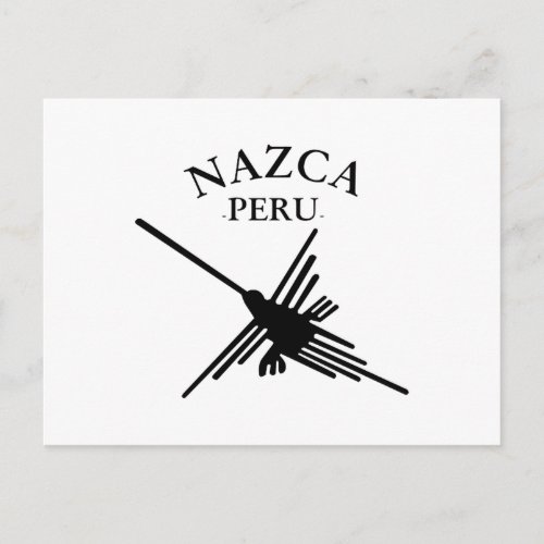 Nazca Peru Hummingbird With Curved Text Postcard