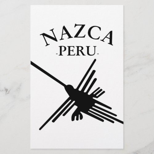 Nazca Peru Hummingbird With Curved Text Stationery