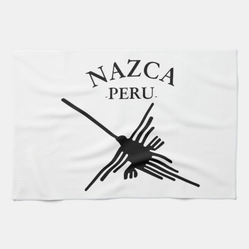 Nazca Peru Hummingbird With Curved Text Towel