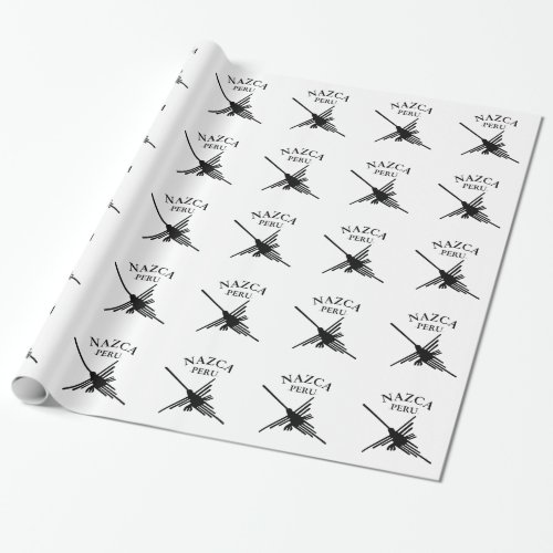 Nazca Peru Hummingbird With Curved Text Wrapping Paper