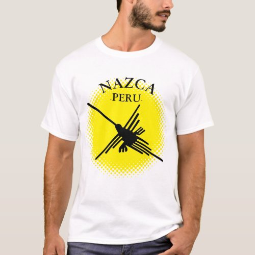 Nazca Peru Hummingbird With Yellow Sun T_Shirt