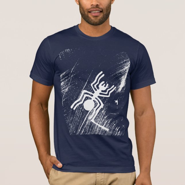 Nazca Spider Lines Ancient White Spider T-Shirt (Front)