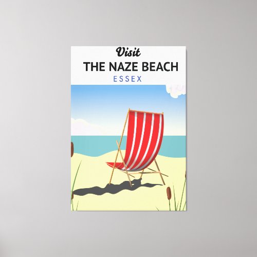  Naze Beach Essex travel poster Canvas Print