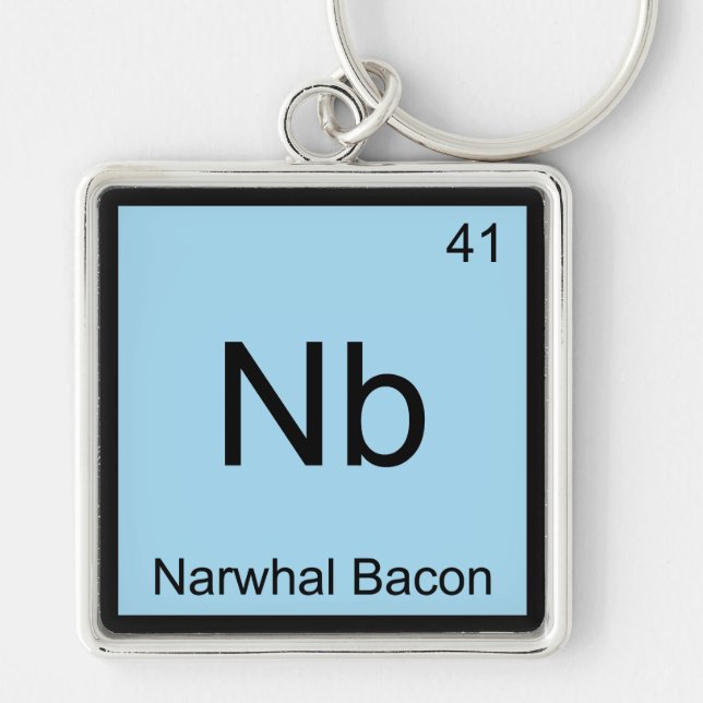 Nb - Narwhal Bacon Chemistry Element Symbol Tee Keychain (Front)