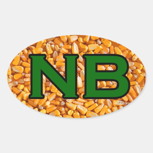 NB - Nebraska USA Oval Logo (corn) Sticker (Front)