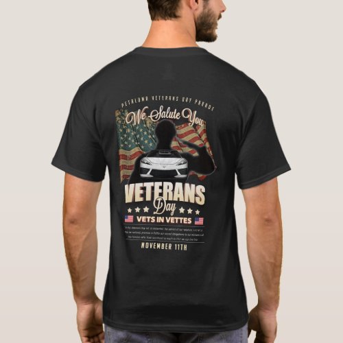 NBCA Petaluma Veterans Day Parade Vets In Vettes T_Shirt