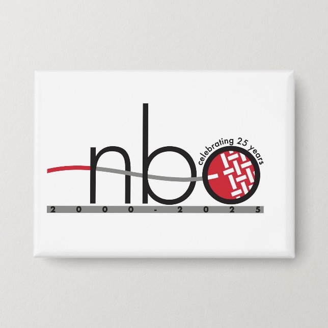NBO 25th Anniversary Square Button (Front)