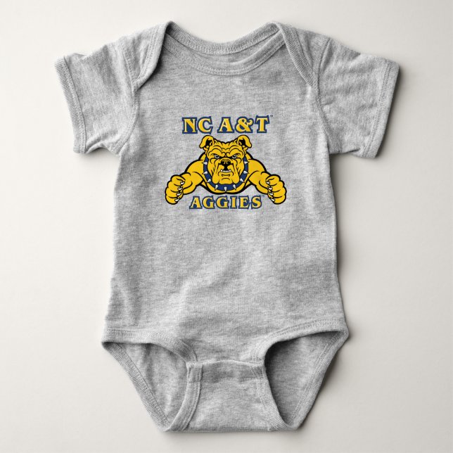 NC A&T Aggies | Aggie Bulldog Baby Bodysuit (Front)