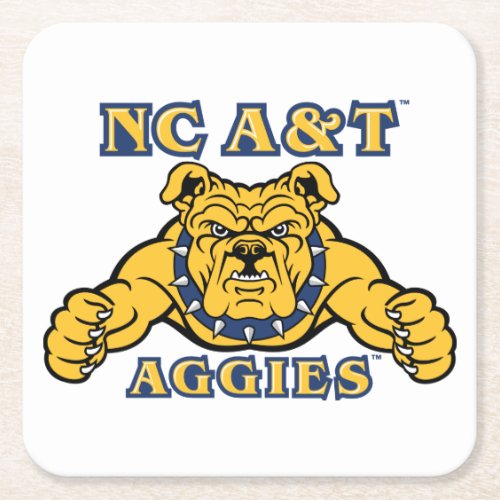 NC AT Aggies  Aggie Bulldog Square Paper Coaster