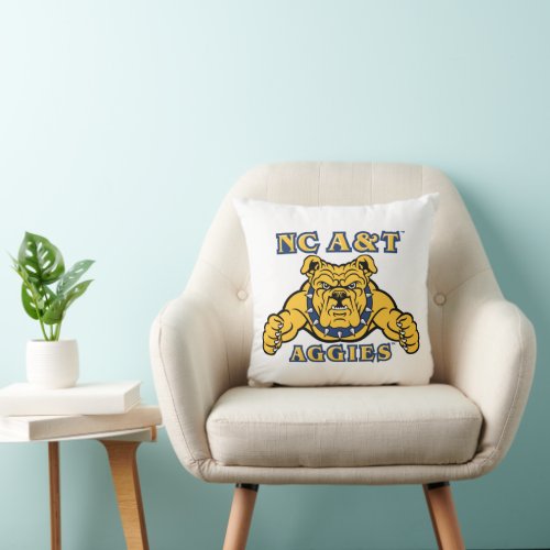 NC AT Aggies  Aggie Bulldog Throw Pillow