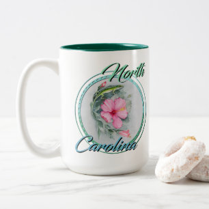 NC Anole & Hibiscus Two-Tone Coffee Mug
