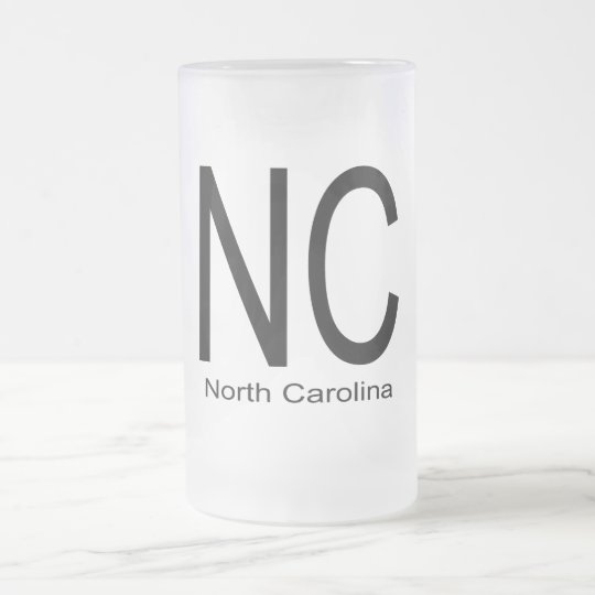 NC North Carolina black Frosted Glass Beer Mug