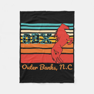Nc Obx Retro Corolla Beach Vacation Outer Banks Wi Fleece Blanket