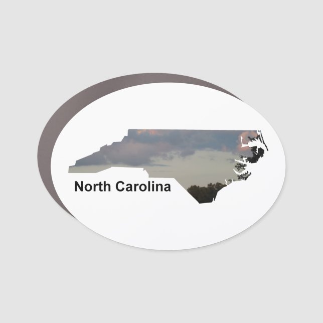 NC Pink Blue Sky With Trees Car Magnet (Front)