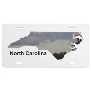 NC Pink Blue Sky With Trees License Plate
