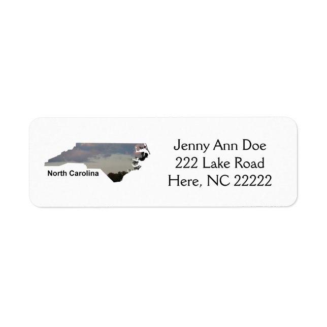 NC Pink Blue Sky With Trees Return Address Labels (Front)