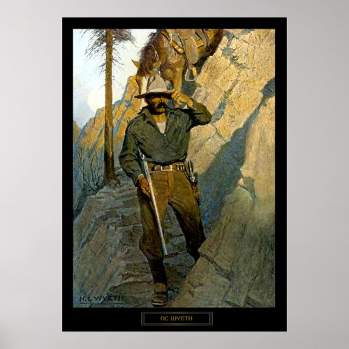 NC Wyeth Historical Painting The Sheriff Poster