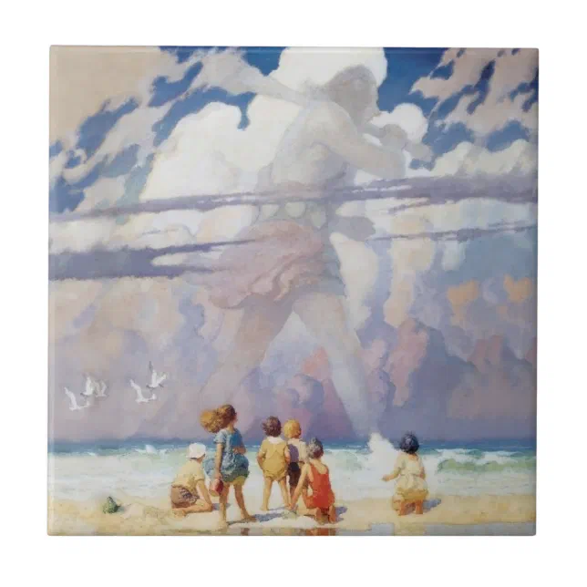 NC Wyeth The Giant Artwork Beach Coastal Ceramic Tile | Zazzle