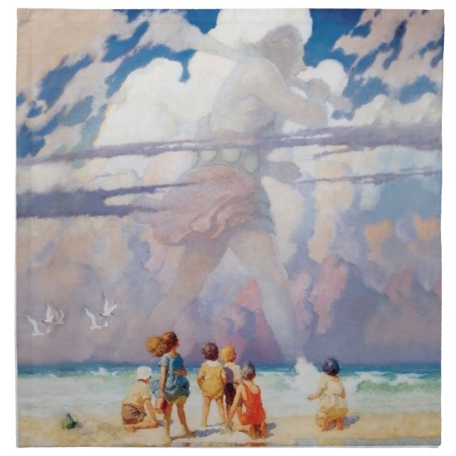NC Wyeth The Giant Artwork Beach Coastal Cloth Napkin (Front)