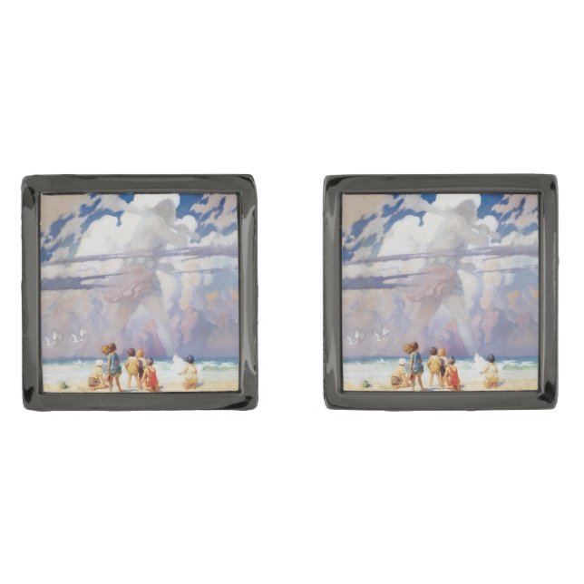 NC Wyeth The Giant Artwork Beach Coastal Cufflinks (Front)