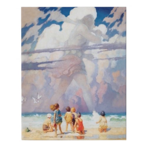 NC Wyeth The Giant Artwork Beach Coastal Faux Canvas Print