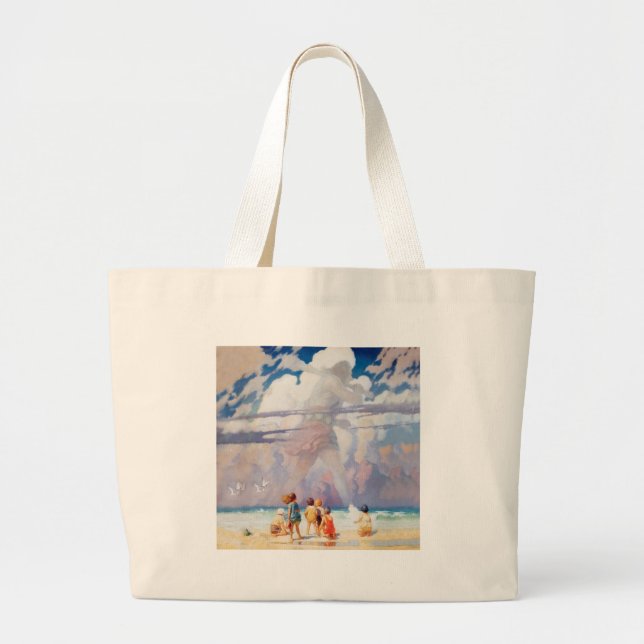 NC Wyeth The Giant Artwork Beach Coastal Large Tote Bag (Front)