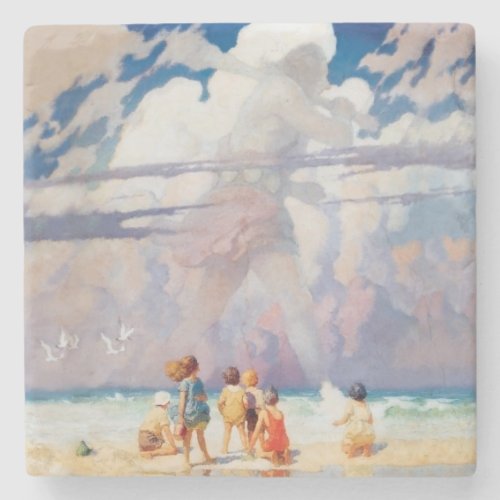 NC Wyeth The Giant Artwork Beach Coastal Stone Coaster