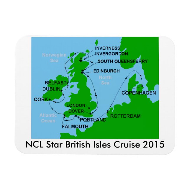 NCL Star British Isles Cruise 2015 Magnet (Horizontal)