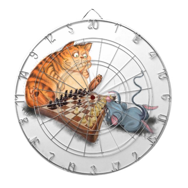  nd Mouse Playing Chess Dart Board Gift - Funny  (Front)