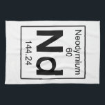 Nd - Neodymium Kitchen Towel<br><div class="desc">The element Nd - Neodymium from the periodic table. Great to use as just a single element, but even better to combine multiple products to create words. Be it with shirts as a team or with stickers/decorative items at home. Background colour can be changed. Most products also allow you to...</div>