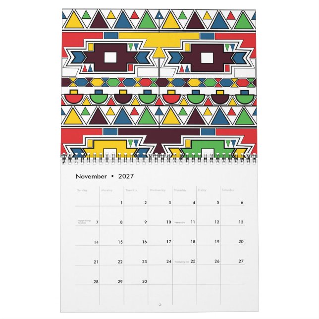 Ndebele Patterns: A Year of Vibrant Tradition Calendar (Nov 2027)