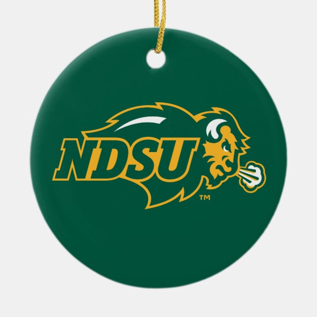NDSU Bison Ceramic Ornament (Front)