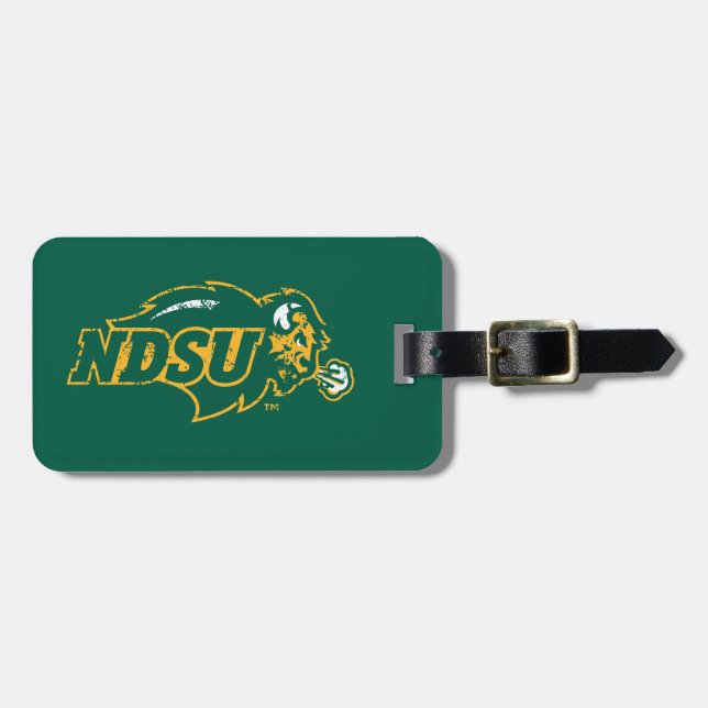 NDSU Bison Distressed Luggage Tag (Front Horizontal)