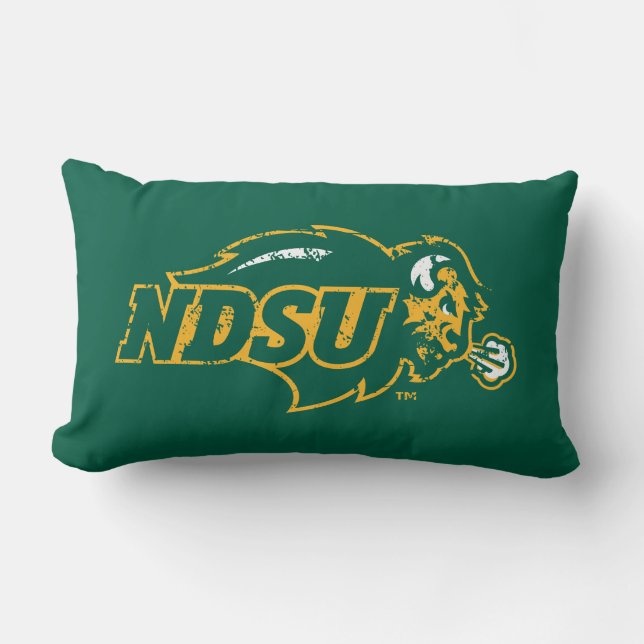 NDSU Bison Distressed Lumbar Pillow (Front)