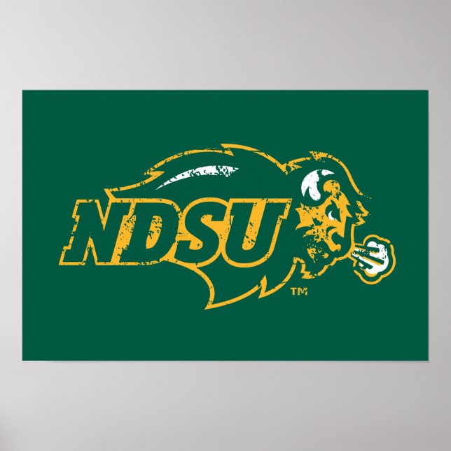NDSU Bison Distressed Poster (Front)