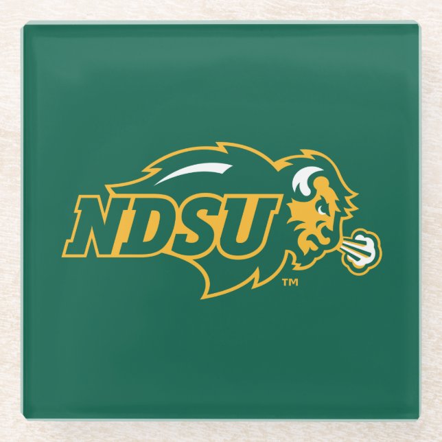NDSU Bison Glass Coaster (Front)