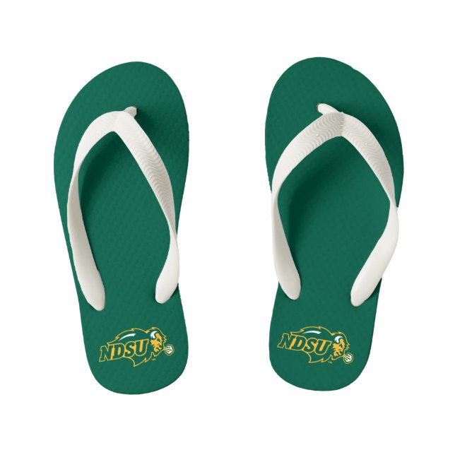 NDSU Bison Kid's Flip Flops (Footbed)