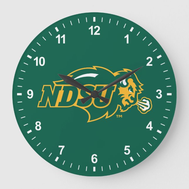 NDSU Bison Large Clock (Front)
