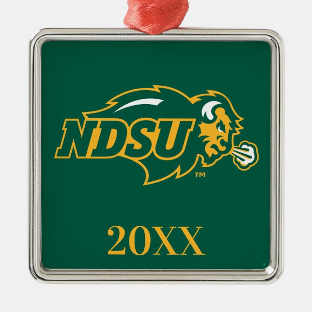 NDSU Bison Metal Ornament (Front)
