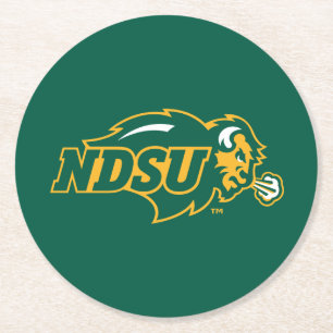 NDSU Bison Round Paper Coaster