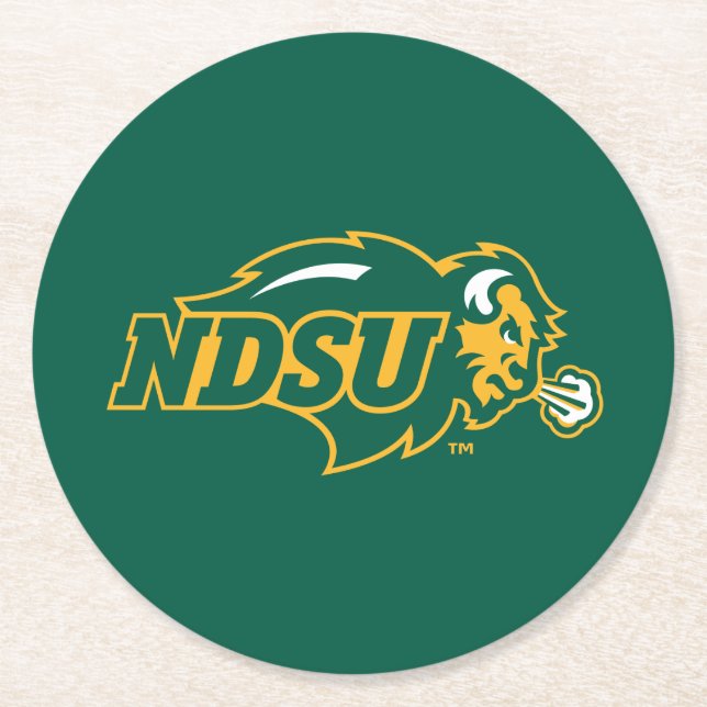 NDSU Bison Round Paper Coaster (Front)