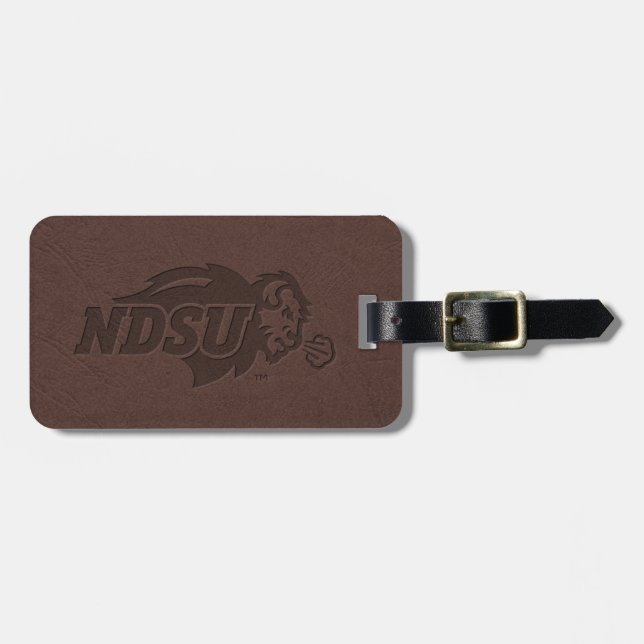 NDSU Leather Luggage Tag (Front Horizontal)