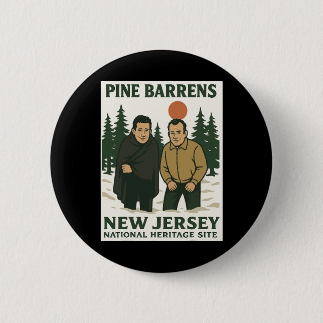 Ne Barrens New Jersey Graphic Design  Button (Front)